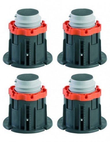 Potenset voor douchebak, Valentin Cricabac, hoogte 82 tot 137 mm, set van 4