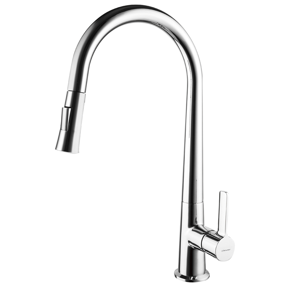 Keukenkraan, Clever Chef 3, uittrekbare handdouche 2 straalsoorten, 245 mm, verchroomd