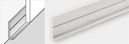 Profilé de finition pour panneau mural, Dumaplast Dumawall, profilé de départ, longueur 260 cm, aluminium