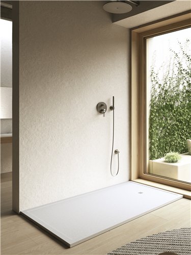 Receveur de douche extra-plat en composite, Waterfront Slate Plus, 120 x 90 cm, blanc