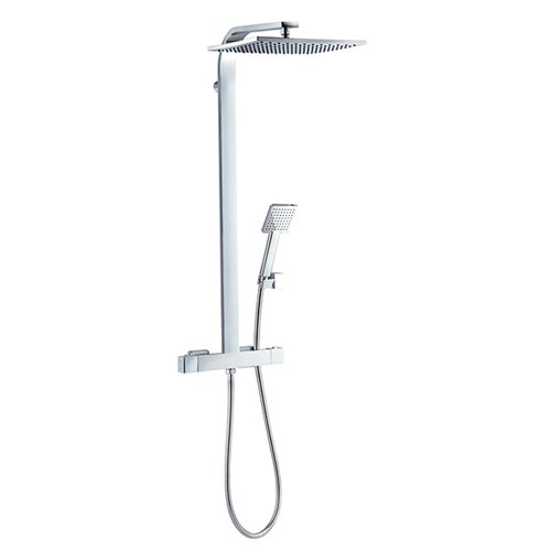 Colonne de douche thermostatique, Wirquin Palermo Confort, douche de tête 300 x 300 mm, chromé