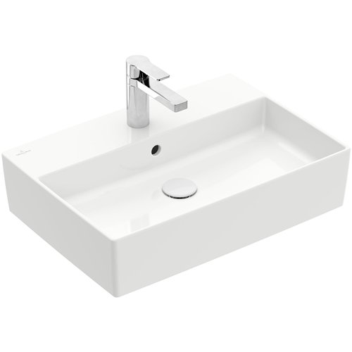 Opzetwaskom in keramiek, Villeroy & Boch Memento 2.0, 50 x 42 cm, glanzend wit