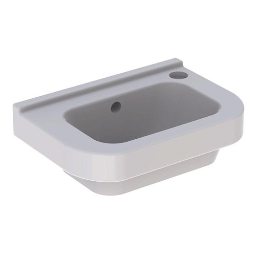 Lave-mains en céramique, Geberit 300 Basic, largeur 36 cm, trou de robinet à droite