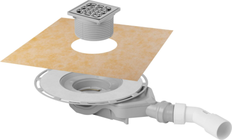 Avaloir de douche, Viega Advantix, 100 x 100 mm, grille inox