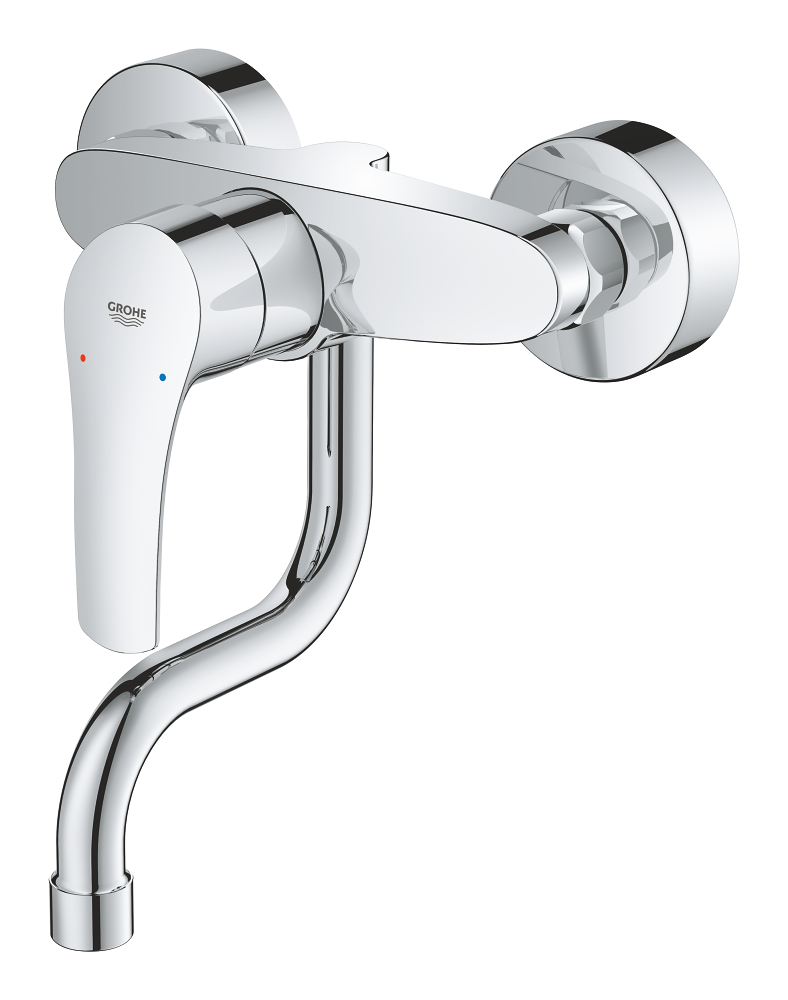 Mitigeur cuisine mural, GROHE Eurosmart, bec bas