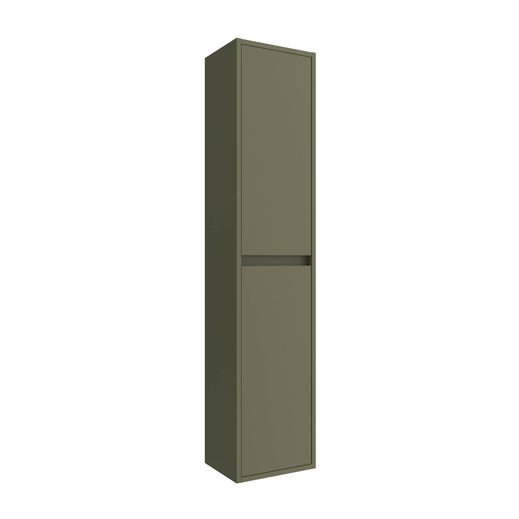 Colonne de salle de bain suspendue, Salgar Noja 2 portes, largeur 30 cm, hauteur 140 cm, vert satiné