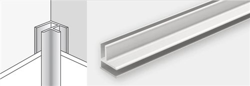 Profilé de finition pour panneau mural, Dumaplast Dumawall, angle universel 12-20 mm, longueur 260 cm, aluminium