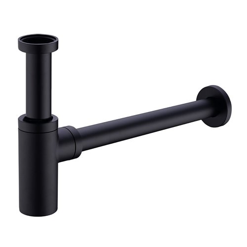 Bekersifon voor wastafel, Clever Elegance, 5/4" x Ø 32 mm, mat zwart