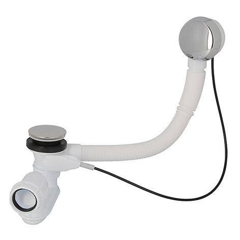 Vidage de baignoire automatique à câble, Nicoll Turbobain TBR7S, Ø 52 mm, câble 650 mm, chromé