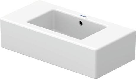 Handwasbakje in keramiek, Duravit Vero, breedte 50 cm, voorgeboorde kraangaten links en rechts