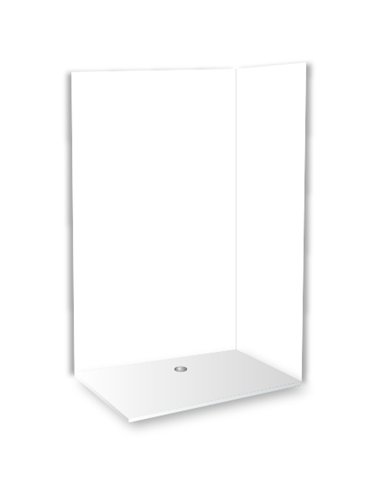 Kit de panneaux muraux de douche, Lazer Decofast Pack Extra Large, 2 panneaux 90 x 200 cm et 120 x 200 cm, blanc