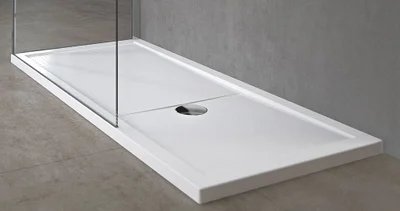 Extra platte douchebak in acryl, Novellini Olympic Plus, 160 x 90 cm, wit