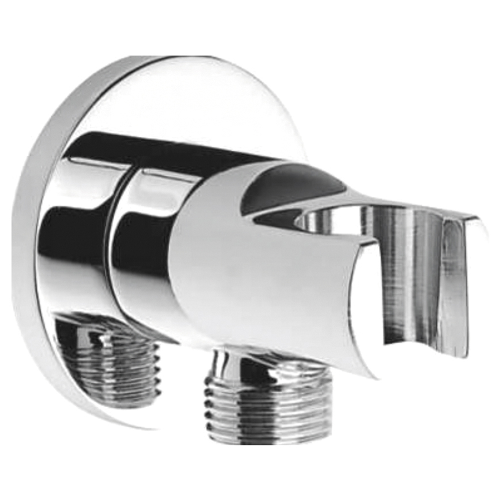 Raccord mural de douche avec support, Clever Caiman Urban, laiton, chromé
