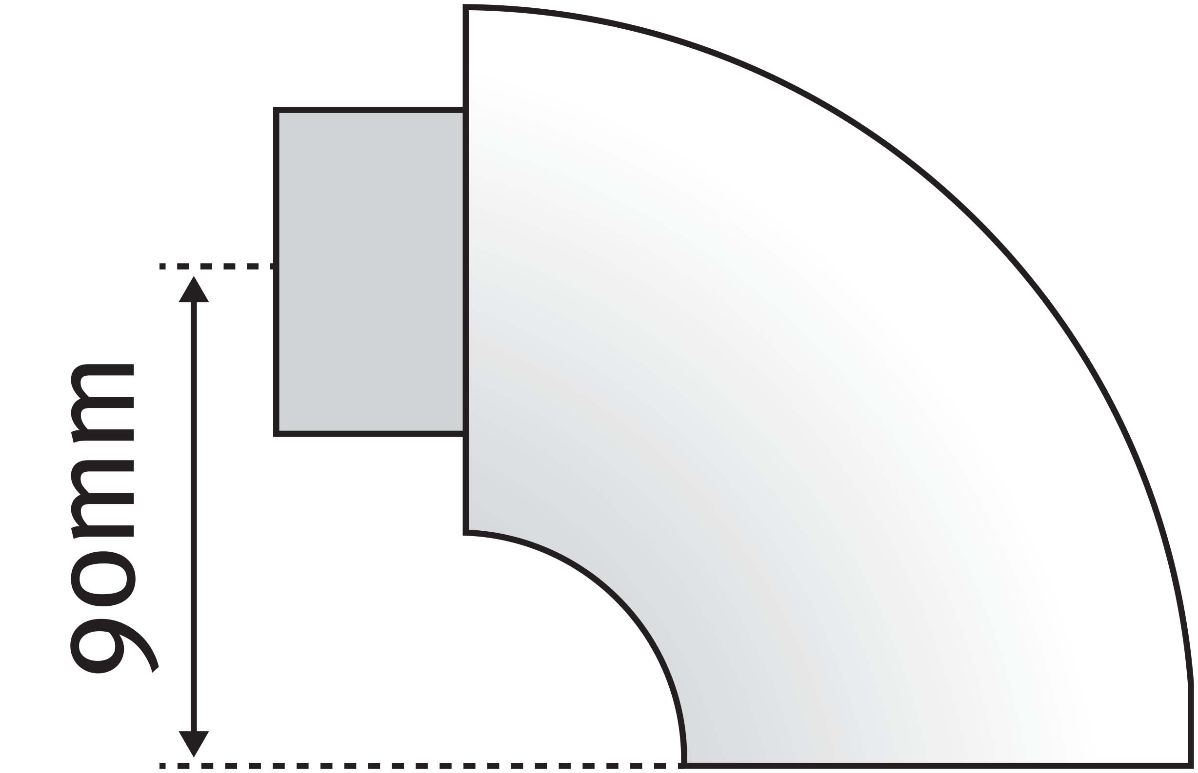 Coude 90° concentrique aluminium, Bulex, Ø 60/100 mm