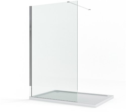 Paroi de douche walk-in, Waterfront, largeur 100 cm, verre transparent 8 mm, profilé chromé