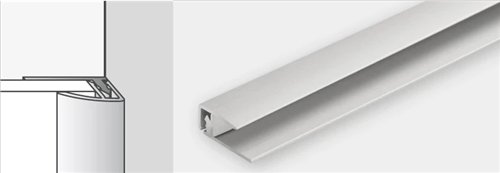 Profilé de finition pour panneau mural, Dumaplast Dumawall, bordure clipsable, longueur 260 cm, aluminium