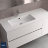 Plan vasque en solid surface, Salgar Vilna, 100,5 x 46 cm, pour coquette à droite