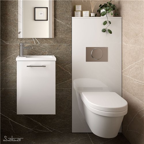 Meuble cache-réservoir pour WC, Salgar Unit, blanc brillant