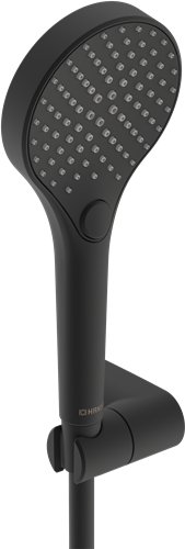 Handdoucheset met wandhouder, HansaViva, 3 straalsoorten, slang 175 cm, mat zwart