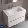 Plan vasque en solid surface, Salgar Vilna, 90,5 x 46 cm, cuve centrée