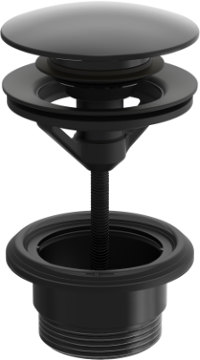 Click-clack-afvoerplug voor wastafel, Hansa, mat zwart