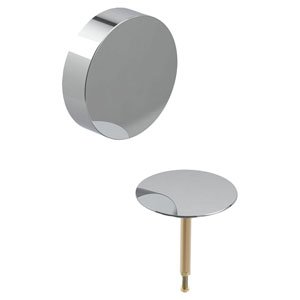 Set de finition pour vidage de baignoire, Geberit, commande rotative, chromé brillant