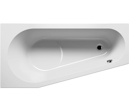 Baignoire encastrée bain-douche en acrylique, Riho Delta, 160 x 80 cm, version droite, blanc brillant