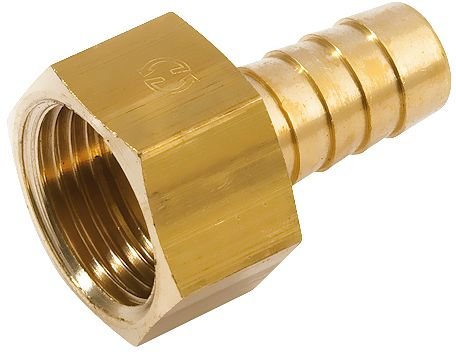 Téton laiton femelle pour tuyau d'eau, 1/2" x Ø 16 mm