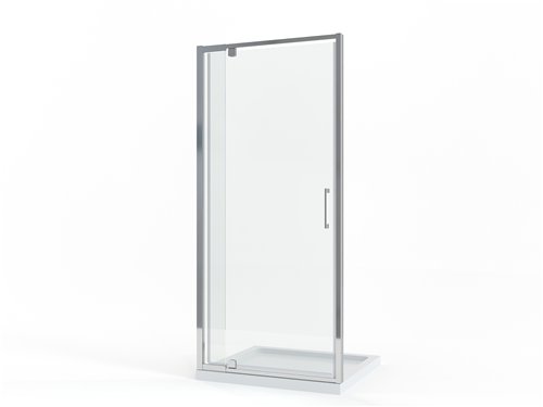 Porte de douche pivotante, Waterfront Nex, largeur 70 à 80 cm, hauteur 200 cm, verre transparent 6 mm, profilé chromé
