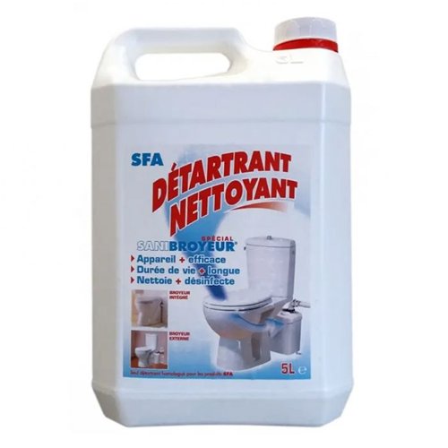 Détartrant pour broyeur WC, SFA Sanibroyeur, bouteille de 5 L