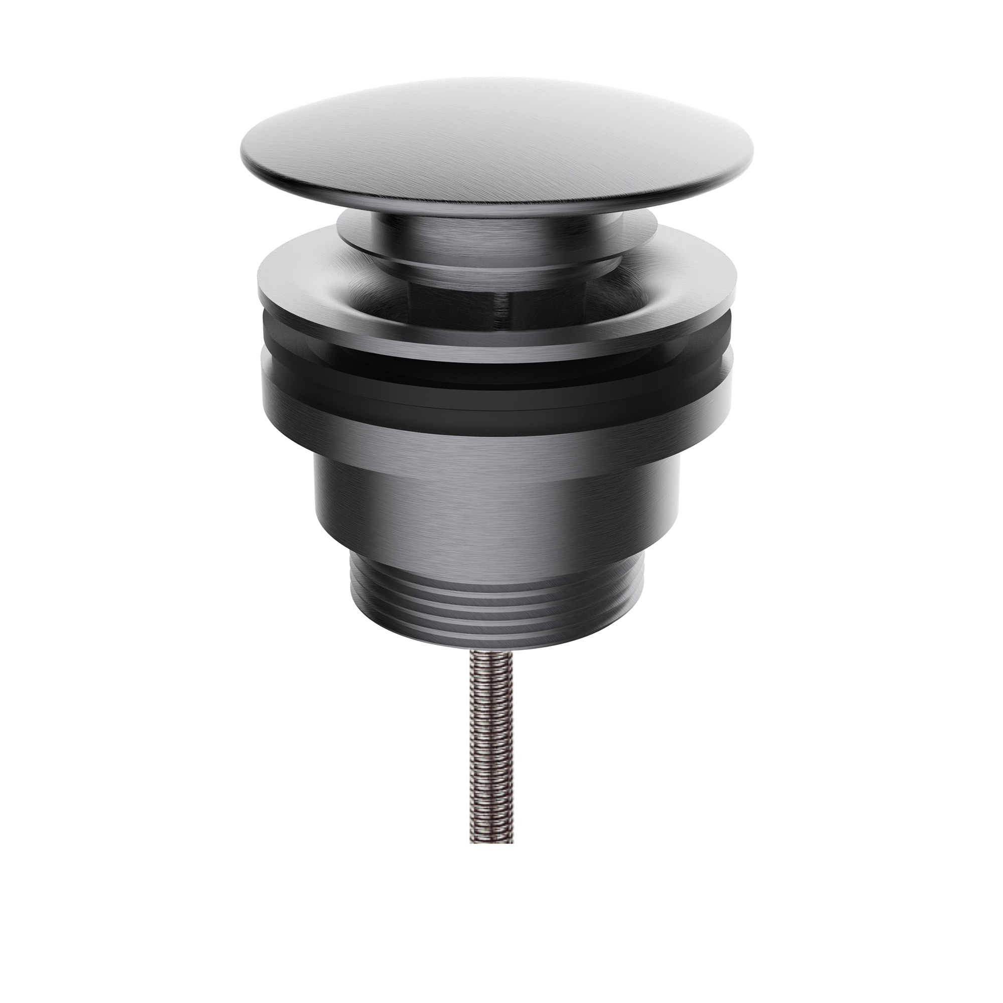 Click-clack-afvoerplug voor wastafel, Clever LEO Metal, geborsteld gunmetal