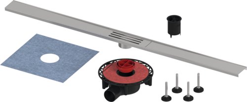 Douchegootset, TECE TECElineo, lengte 100 cm, geborsteld rvs