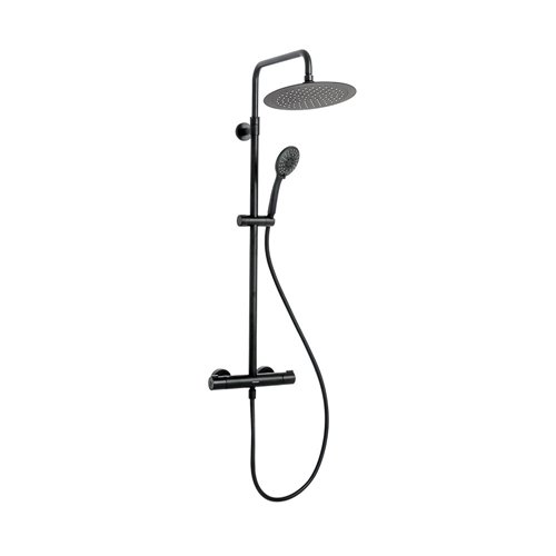 Colonne de douche thermostatique, Clever Up! Urban, douche de tête Ø 250 mm, noir mat