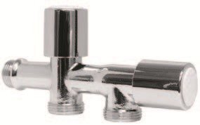 Robinet double pour 2 machines à laver, Fixaflex 08.40.20, 1/2", 2 sorties mâles