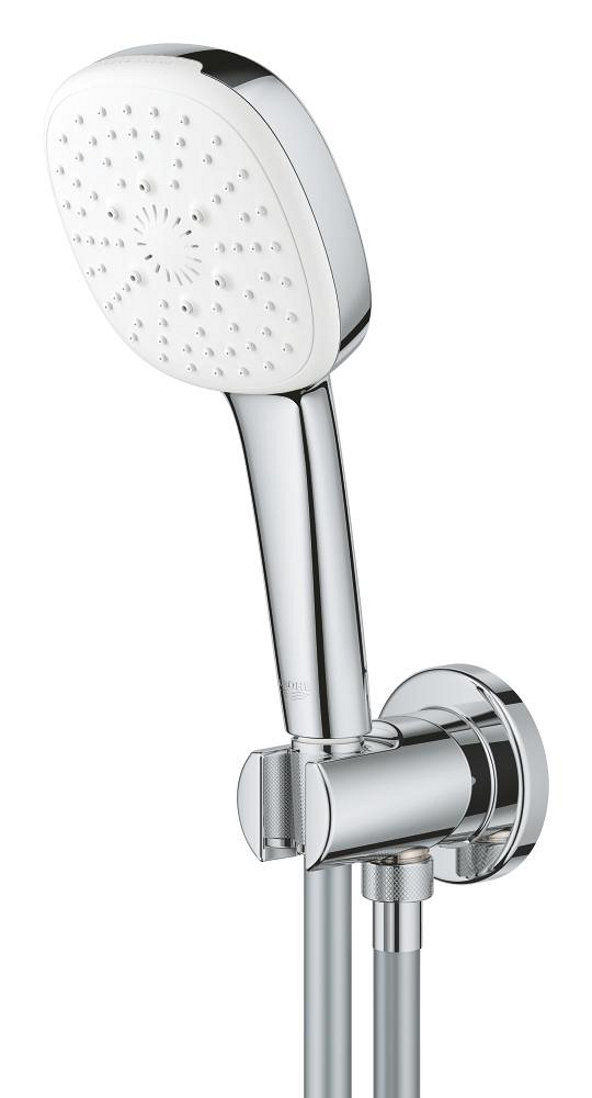 Ensemble douchette avec coude à encastrer, GROHE Tempesta Cube 110, 3 jets, flexible 150 cm, chromé