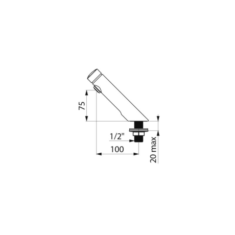 Robinet temporisé lavabo, Delabie TEMPOSOFT 2, mâle 1/2", chromé