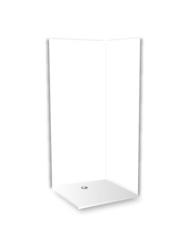 Set wandpanelen voor douche, Lazer Decofast Pack Standard, 2 panelen 90 x 200 cm, wit