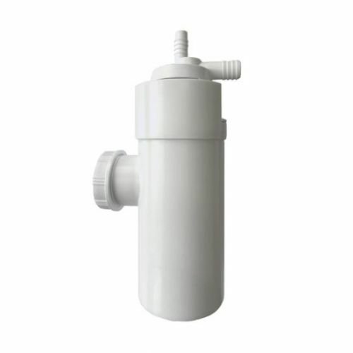 Sifon met luchtonderbreking voor waterverzachter, Korium, bacteriostatische terugslagbeveiliging, met 2 koppelingen