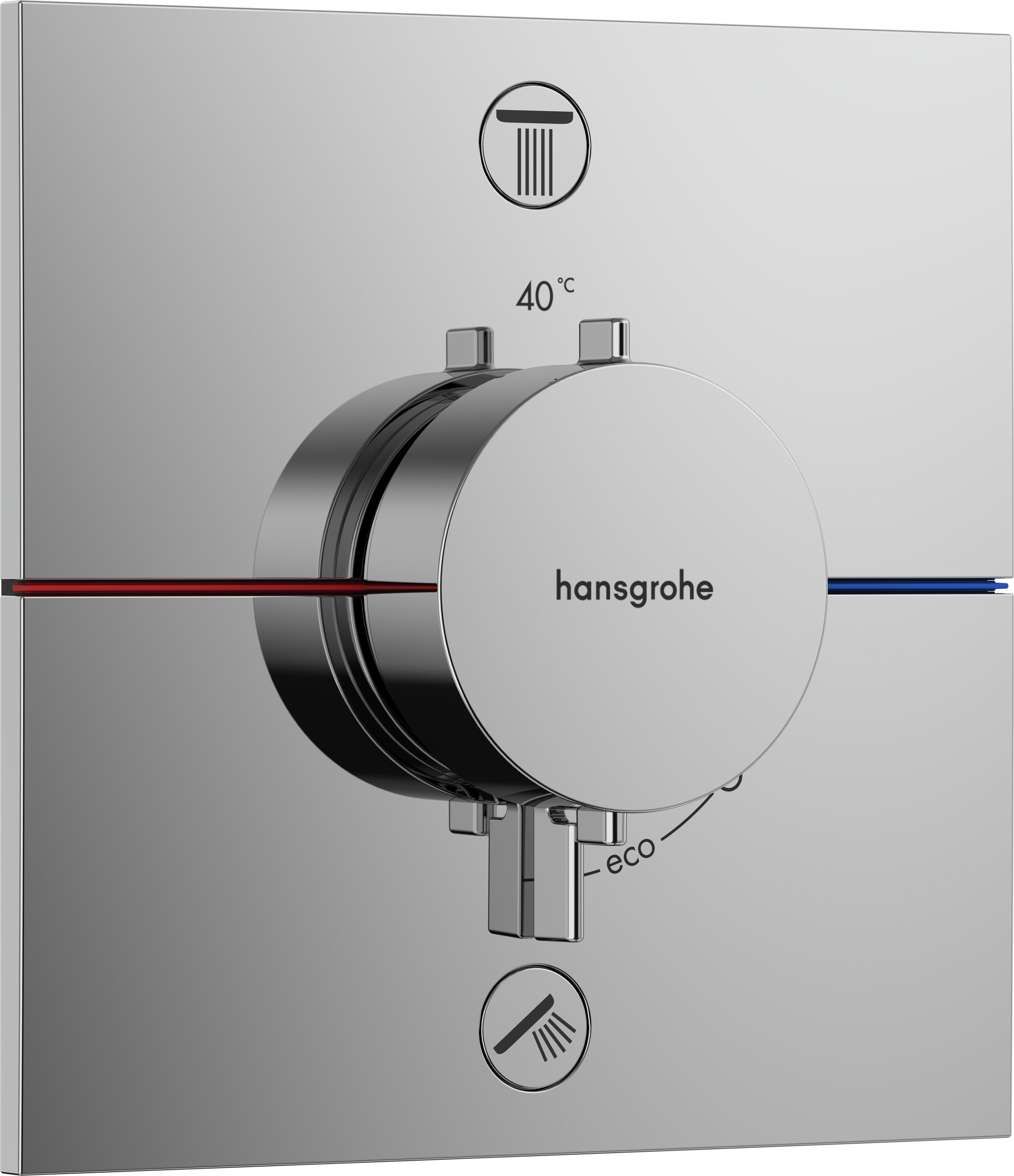 Set de finition pour thermostatique encastré, hansgrohe ShowerSelect Comfort E, 2 sorties, chromé