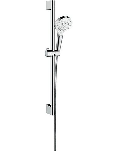 Doucheset met glijstang, hansgrohe Crometta Vario EcoSmart, 2 straalsoorten, glijstang 650 mm, wit/verchroomd