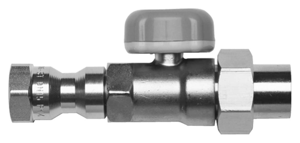Rechte gasafsluiter, Vaillant, binnendraad 1/2", voor turboMAG