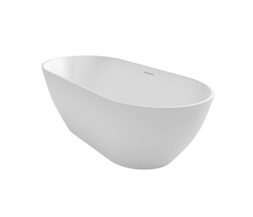 Baignoire îlot en solid surface, Riho Bilbao, 150 x 75 cm, blanc mat