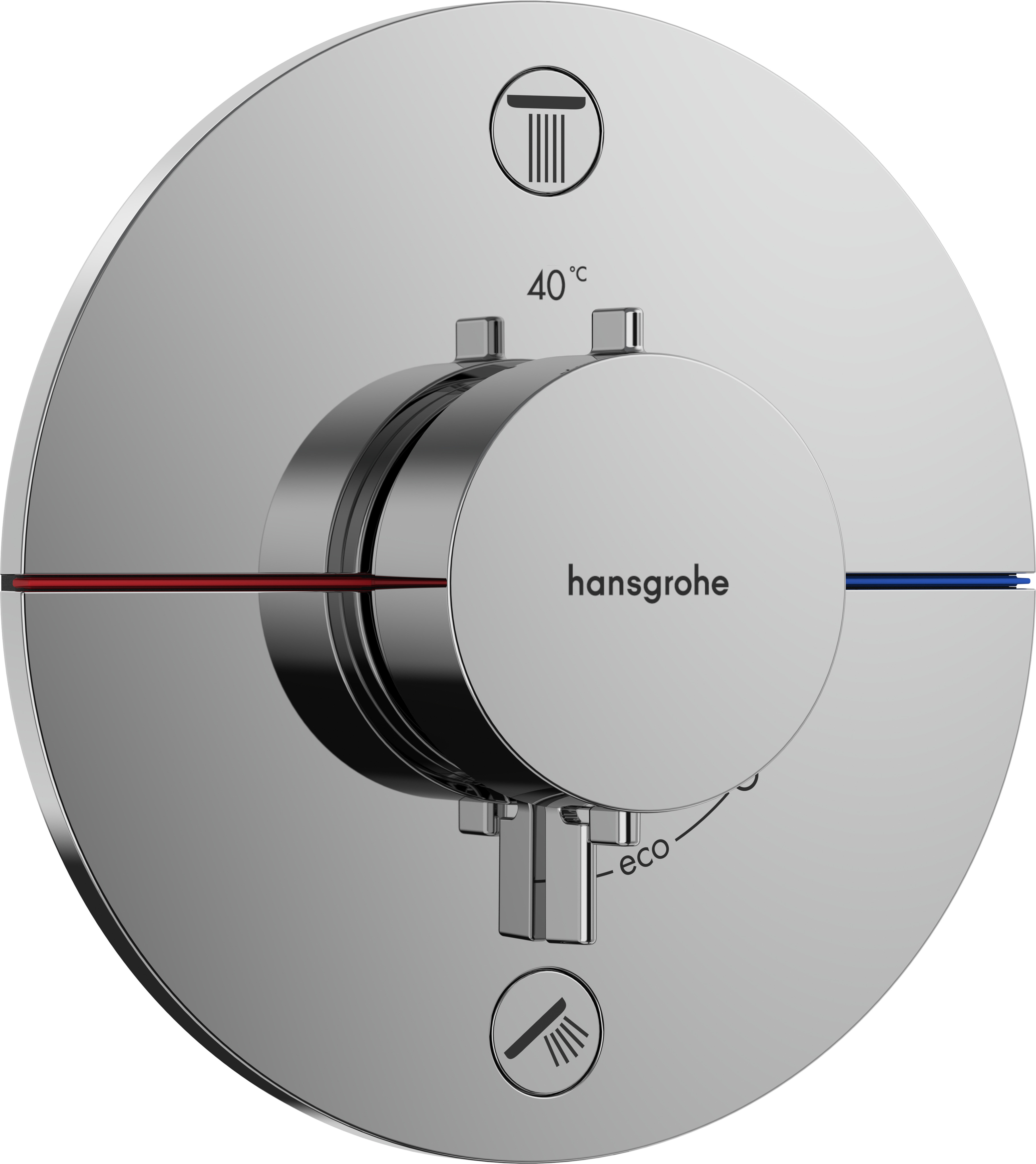 Set de finition pour thermostatique encastré, hansgrohe ShowerSelect Comfort S, 2 sorties, chromé