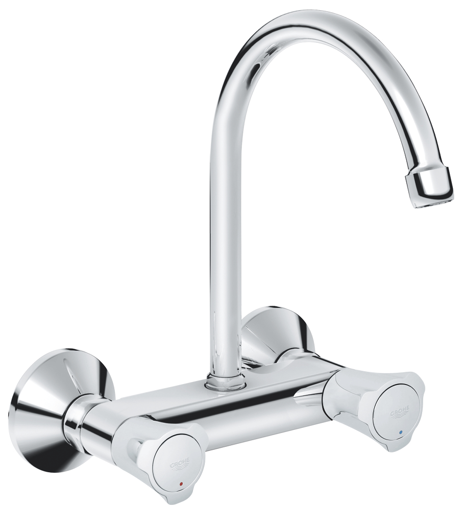 Tweegreeps wandkeukenkraan, GROHE Costa L, hoge uitloop