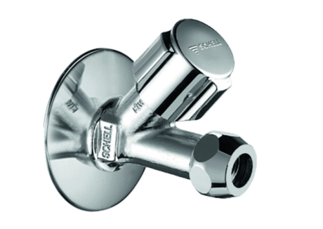 Stopkraan met schuine zitting, Schell Comfort, buitendraad 1/2" x 10 mm