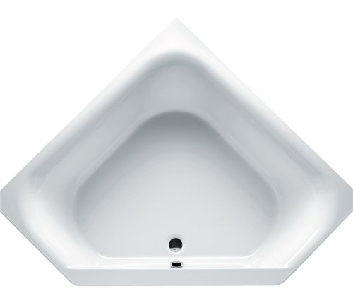 Baignoire encastrée d'angle en acrylique, Riho Austin, 145 x 145 cm, blanc brillant