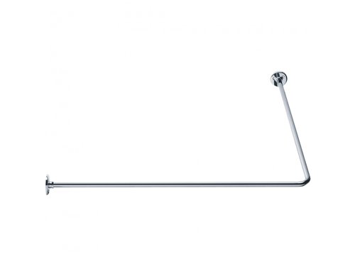 Hoekdouchegordijnstang, Pellet, 1700 x 700 mm, Ø 16 mm, verchroomd messing