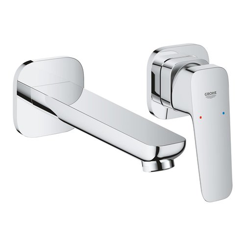 Afwerkset voor wandwastafelkraan, GROHE Cubeo maat M, 2 gaten, verchroomd