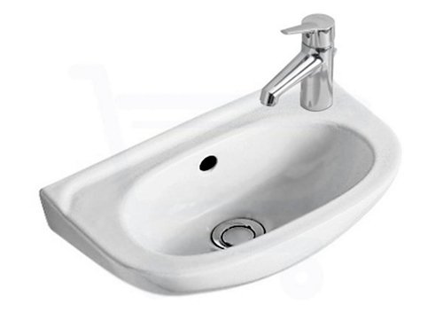 Lave-mains en céramique, Villeroy & Boch Saval Pro, largeur 40 cm, trou de robinet à droite