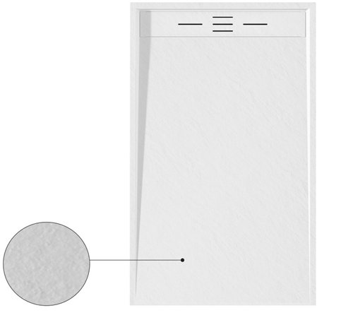 Receveur de douche extra-plat en composite, Waterfront Budget+, 90 x 80 cm, blanc